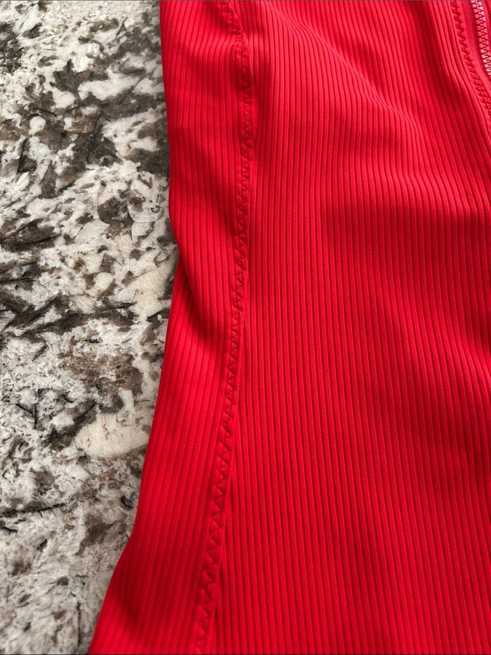 Fabletics Red Ribbed Racerback One-Piece - Picture 6 of 11